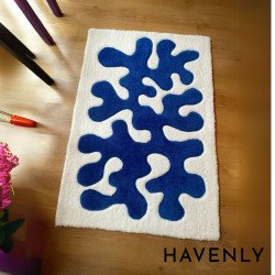 Blue Coral Abstract Hand Woven Area Rug