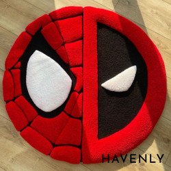 Spiderman & Deadpool Head Round Kids Hand Woven...