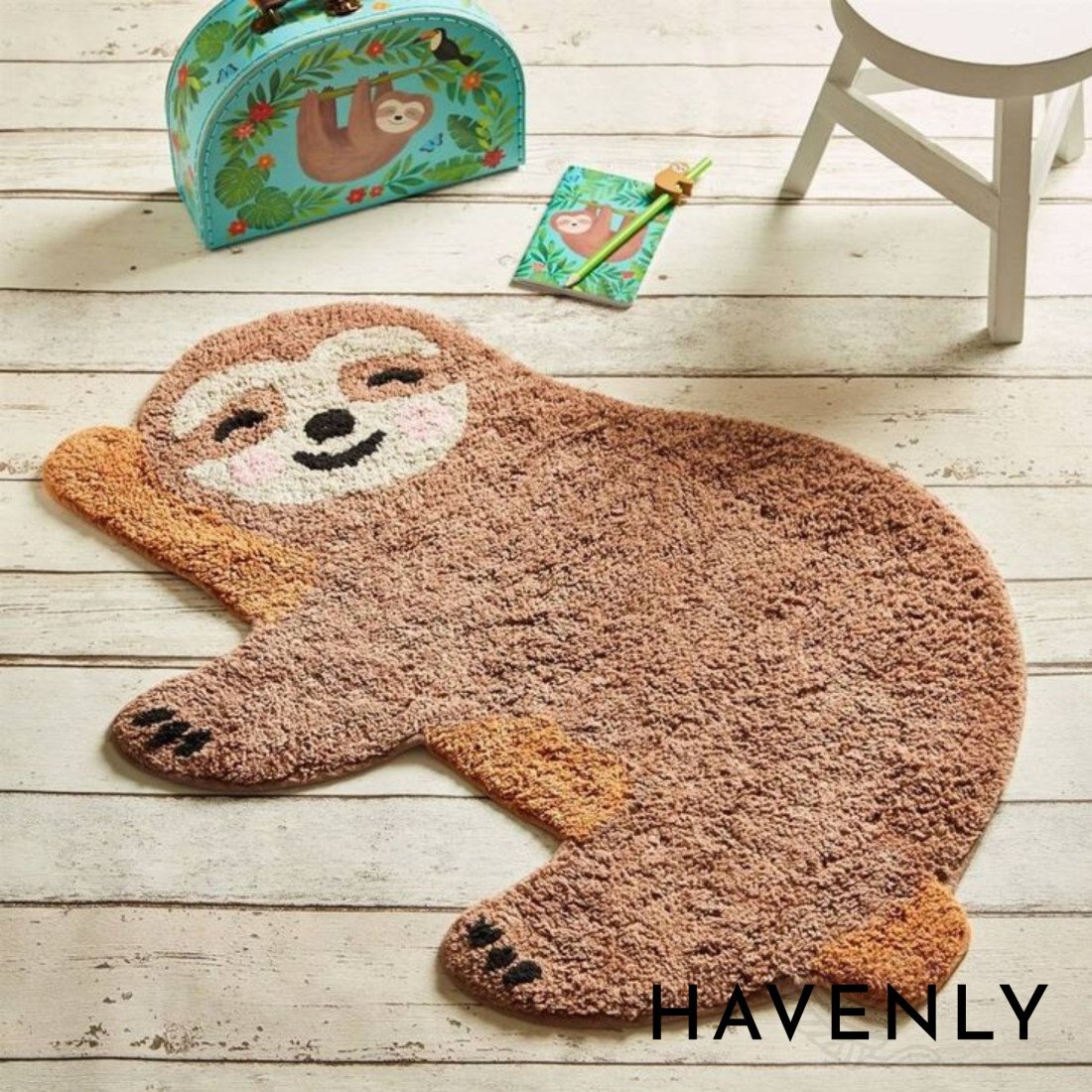 Sleepy Sloth Kids Hand Woven Decor Rug