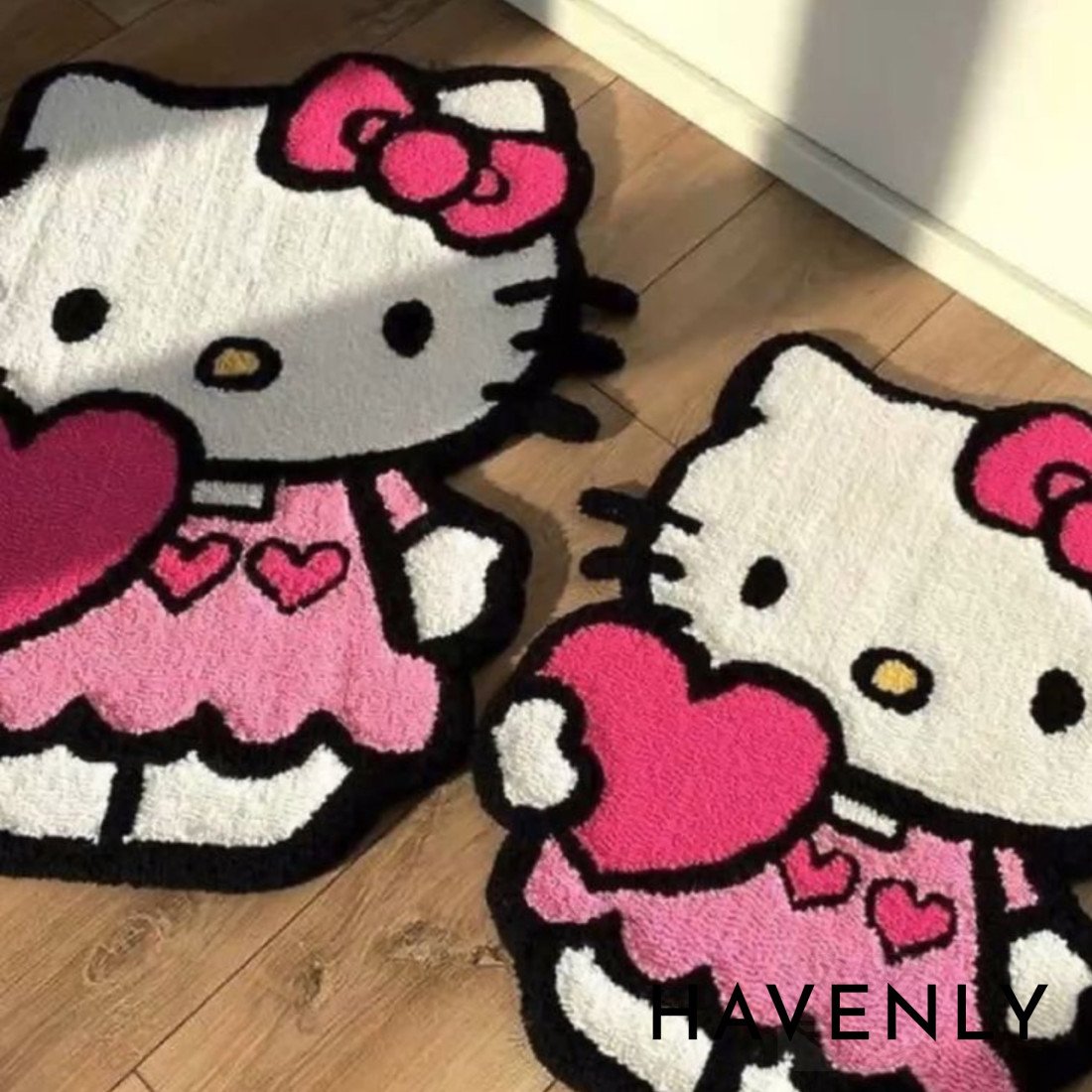 Heart Hello Kitty Kids Hand Woven Decor Rug