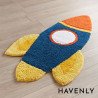 Rocket Ship Kids Hand Woven Decor Rug