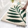 Green & Cream Leaf Hand Woven Mat