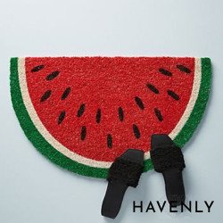 Watermelon Slice Hand Woven Mat