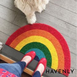 Half Round Rainbow Hand Woven Mat