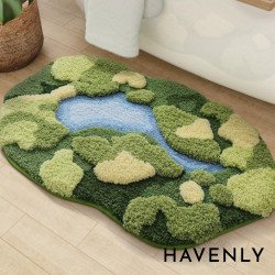 Meadow with Pond Hand Woven Mat