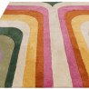 Retro Hand Woven Pink/Yellow/Green Area Rug