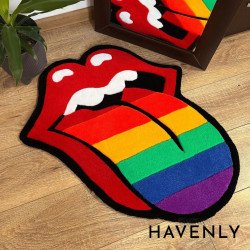 Rolling Stones Rainbow Tongue Pop Art Hand...