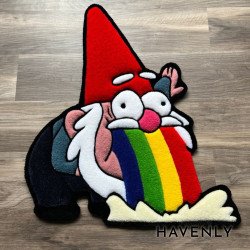 Rainbow Garden Gnome Pop Art Hand Woven Area Rug