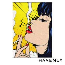 Smoking Women Pop Art Hand Woven Area Rug