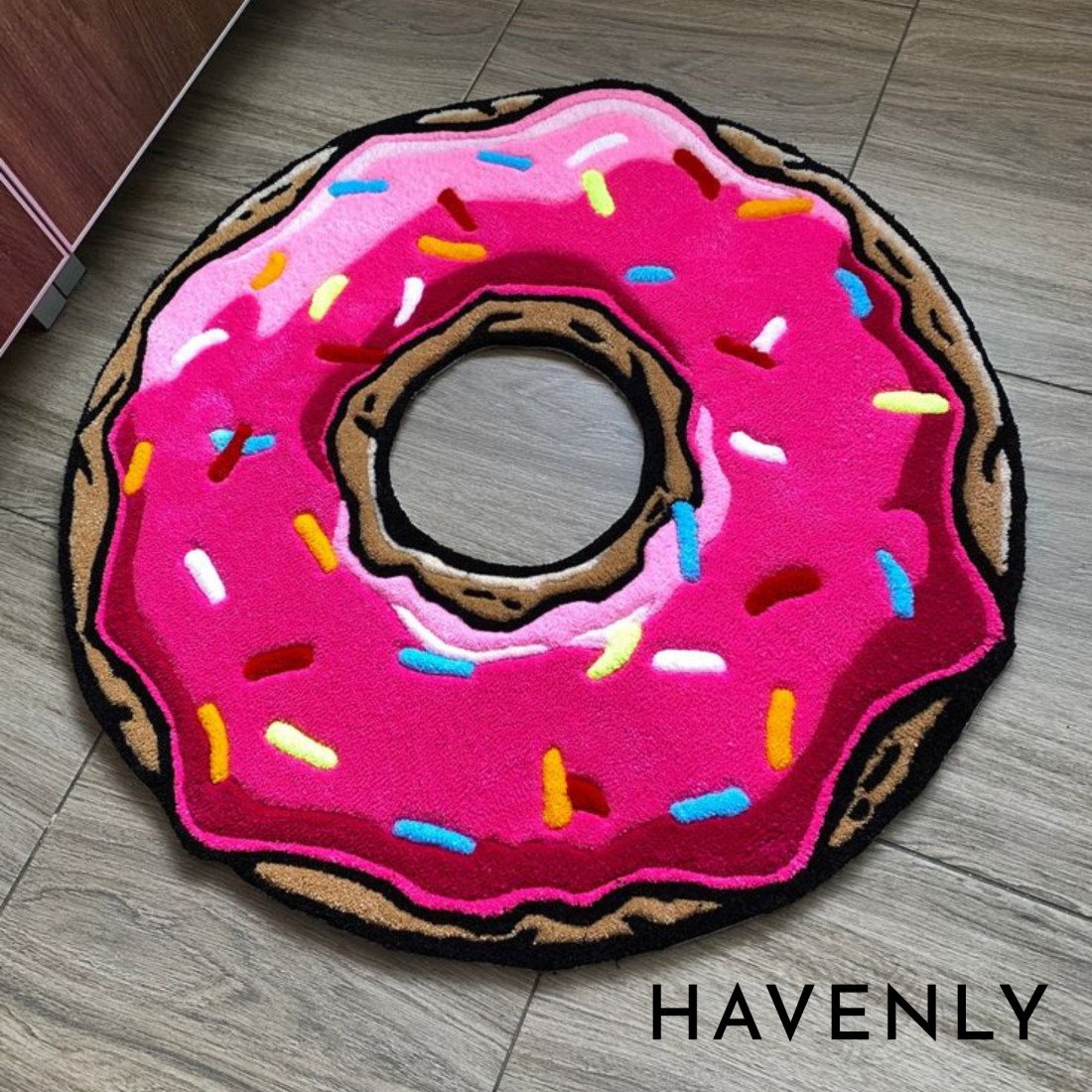 Donut Pop Art Hand Woven Area Decor Rug