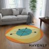 Round Retro Hand Woven Starburst Wool Rug